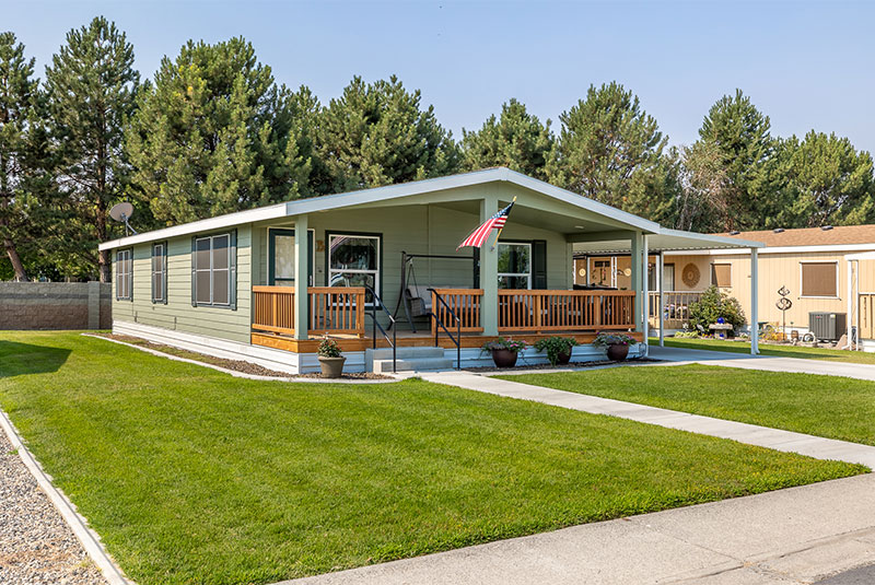 Exterior of a mobile home